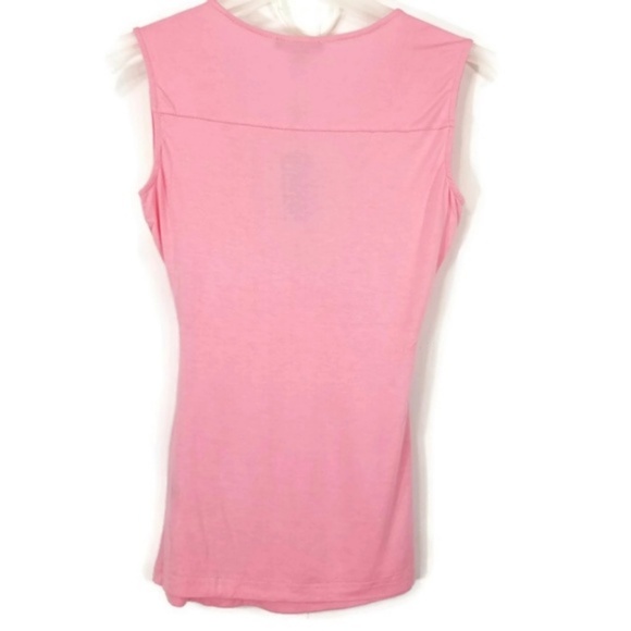 Coral Pink V-Neck Wrap Look Knit Top - Picture 3 of 6
